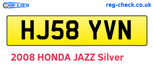HJ58YVN are the vehicle registration plates.