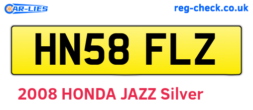 HN58FLZ are the vehicle registration plates.