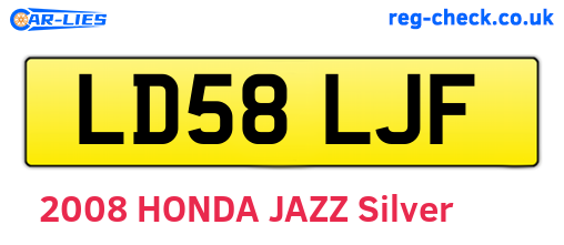 LD58LJF are the vehicle registration plates.