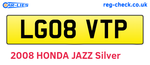 LG08VTP are the vehicle registration plates.