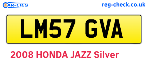 LM57GVA are the vehicle registration plates.