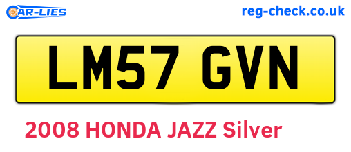 LM57GVN are the vehicle registration plates.