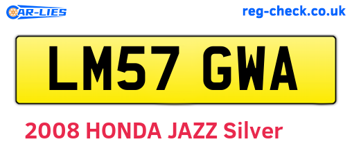 LM57GWA are the vehicle registration plates.