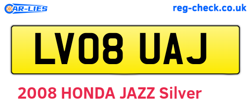 LV08UAJ are the vehicle registration plates.