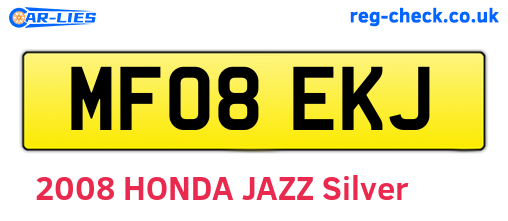 MF08EKJ are the vehicle registration plates.
