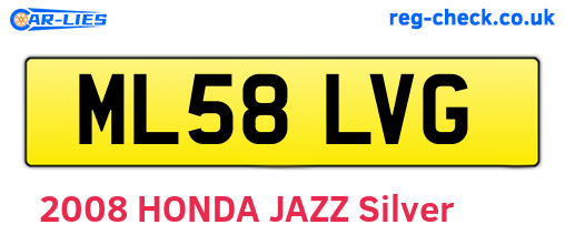 ML58LVG are the vehicle registration plates.