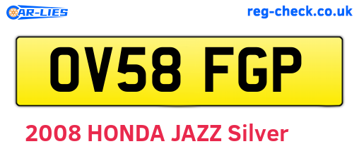 OV58FGP are the vehicle registration plates.