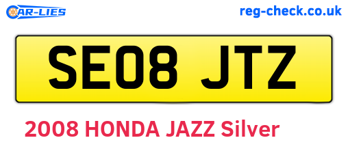 SE08JTZ are the vehicle registration plates.