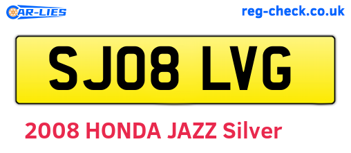 SJ08LVG are the vehicle registration plates.