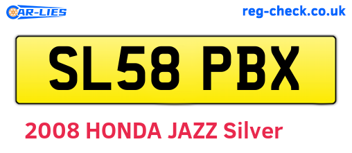 SL58PBX are the vehicle registration plates.