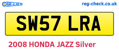 SW57LRA are the vehicle registration plates.