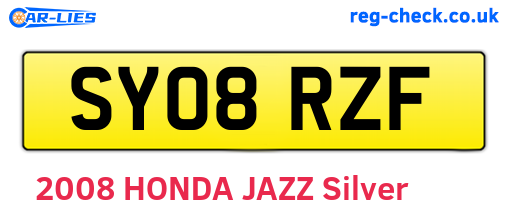 SY08RZF are the vehicle registration plates.