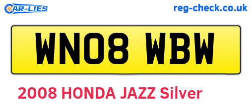 WN08WBW are the vehicle registration plates.