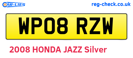 WP08RZW are the vehicle registration plates.