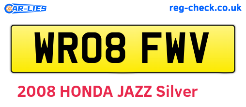 WR08FWV are the vehicle registration plates.