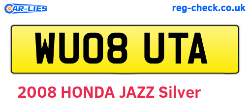 WU08UTA are the vehicle registration plates.