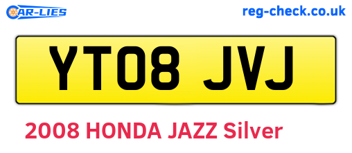 YT08JVJ are the vehicle registration plates.