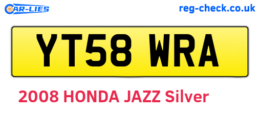 YT58WRA are the vehicle registration plates.