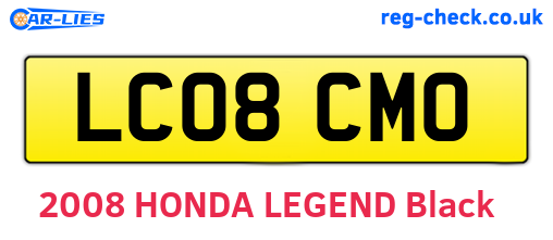 LC08CMO are the vehicle registration plates.