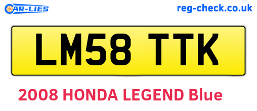 LM58TTK are the vehicle registration plates.