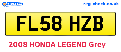 FL58HZB are the vehicle registration plates.