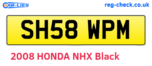 SH58WPM are the vehicle registration plates.