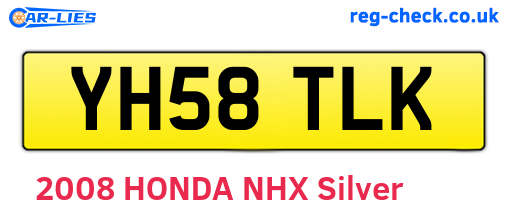 YH58TLK are the vehicle registration plates.