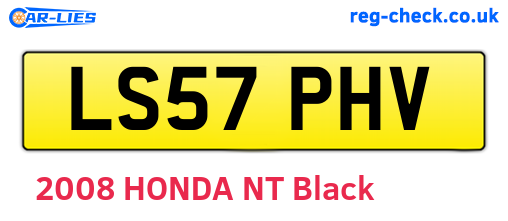 LS57PHV are the vehicle registration plates.