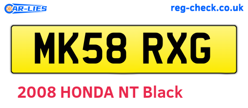 MK58RXG are the vehicle registration plates.