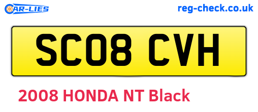 SC08CVH are the vehicle registration plates.