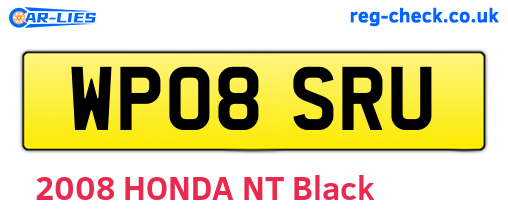 WP08SRU are the vehicle registration plates.