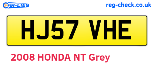 HJ57VHE are the vehicle registration plates.
