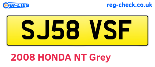 SJ58VSF are the vehicle registration plates.