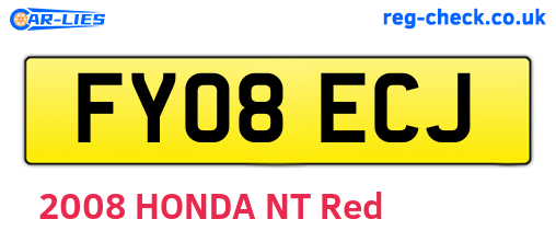 FY08ECJ are the vehicle registration plates.