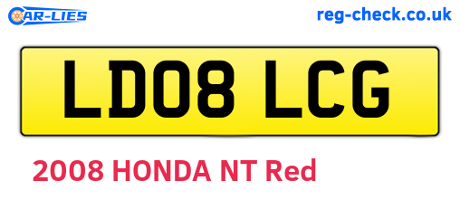 LD08LCG are the vehicle registration plates.