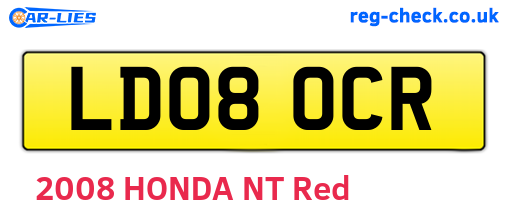 LD08OCR are the vehicle registration plates.
