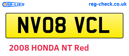 NV08VCL are the vehicle registration plates.