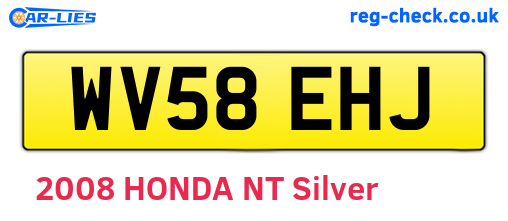 WV58EHJ are the vehicle registration plates.