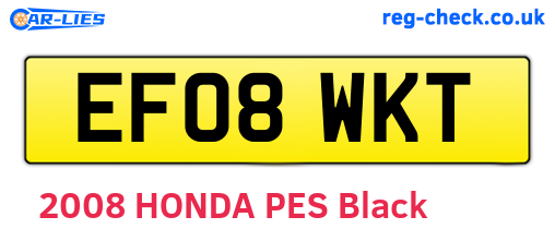 EF08WKT are the vehicle registration plates.