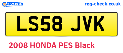 LS58JVK are the vehicle registration plates.