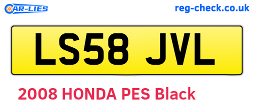 LS58JVL are the vehicle registration plates.