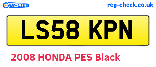 LS58KPN are the vehicle registration plates.