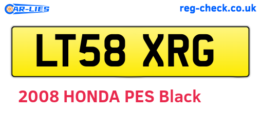 LT58XRG are the vehicle registration plates.