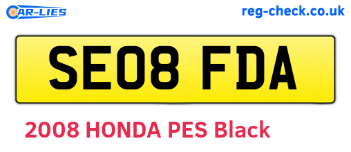 SE08FDA are the vehicle registration plates.