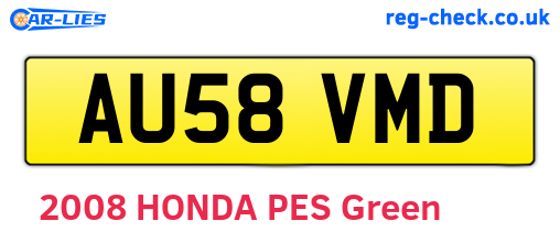 AU58VMD are the vehicle registration plates.