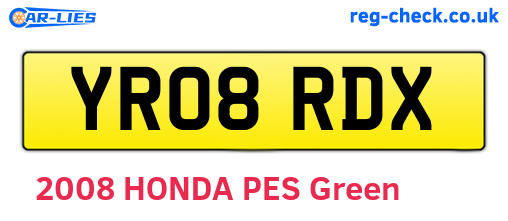 YR08RDX are the vehicle registration plates.