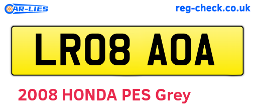 LR08AOA are the vehicle registration plates.