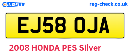 EJ58OJA are the vehicle registration plates.