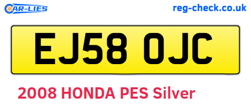 EJ58OJC are the vehicle registration plates.