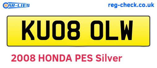 KU08OLW are the vehicle registration plates.